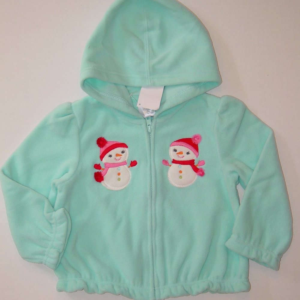 NWT Gymboree 6M 12M 24M 4T 5T blue microfleece jacket snowman Cozy Cutie hoodie